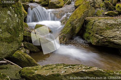 Image of Waterfall and Rocks silk effect