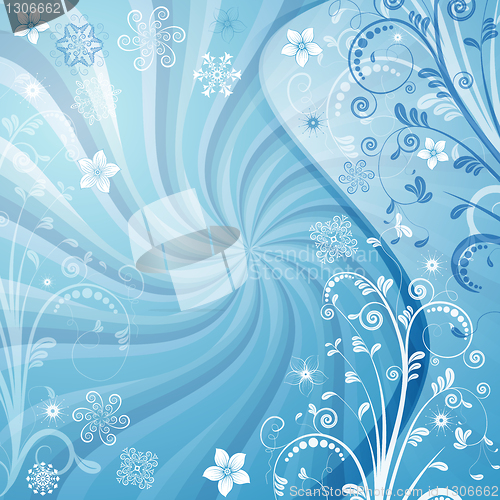 Image of Gentle blue christmas frame