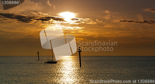 Image of Sailboat at dawn