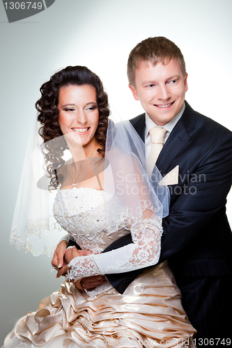 Image of Just married groom and bride