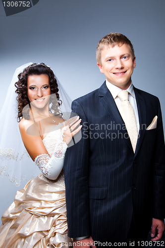 Image of Just married groom and bride