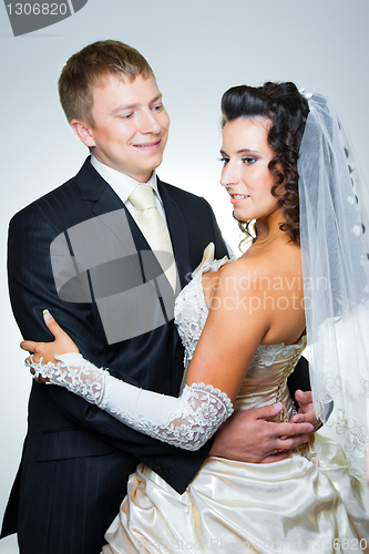 Image of Just married groom and bride