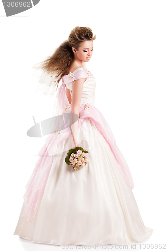 Image of Beautiful woman dressed as a bride