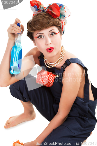 Image of pin up girl, bonde  housewife