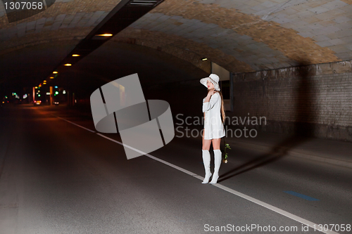 Image of fashion shot of a young woman