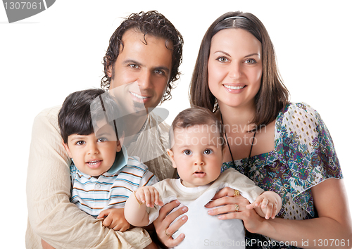 Image of Casual portrait of a attractive young family