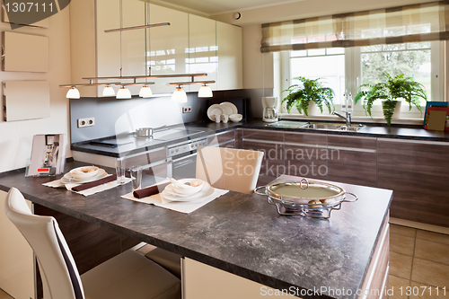 Image of Interior of modern house kitchen