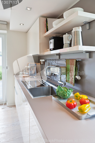 Image of Interior of modern house kitchen