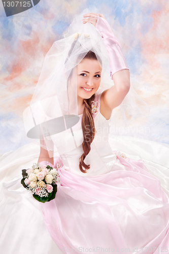 Image of Beautiful woman dressed as a bride