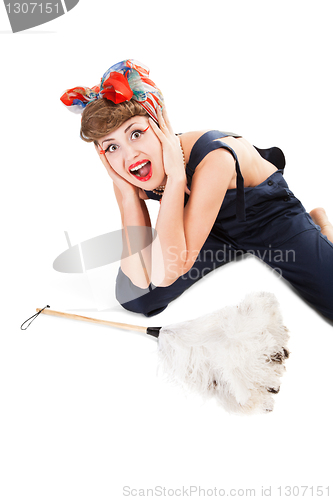 Image of pin up girl, bonde  housewife