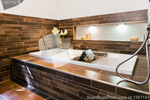 Image of beautiful interior of a modern bathroom