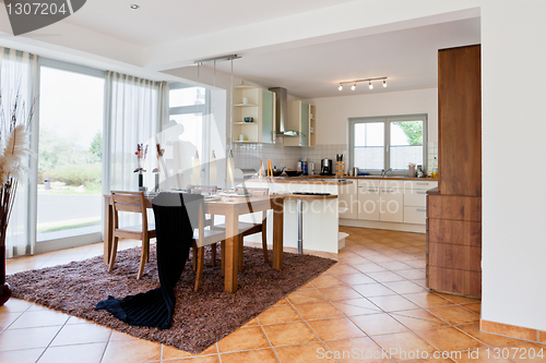 Image of Interior of modern house kitchen