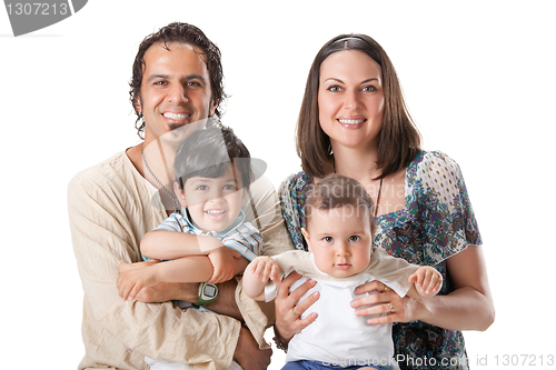 Image of Casual portrait of a attractive young family