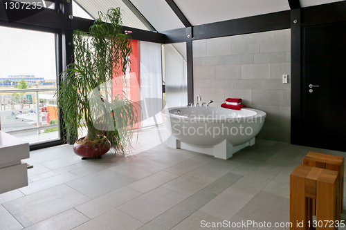 Image of beautiful interior of a modern bathroom