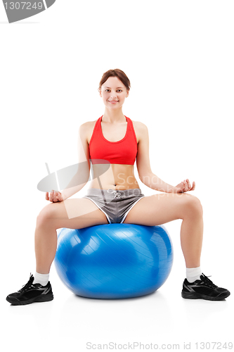 Image of woman exercising on an exercise ball