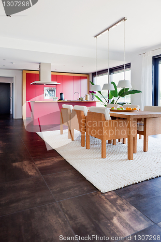 Image of Interior of modern house kitchen