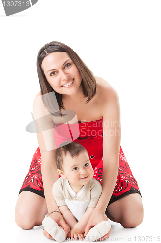 Image of picture of happy mother with baby