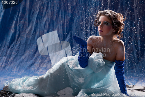 Image of Beautiful girl like Snow White