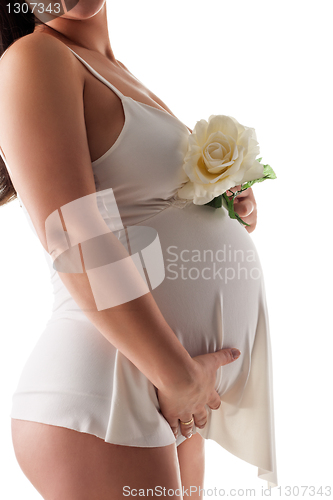 Image of Beautiful adult pregnant woman