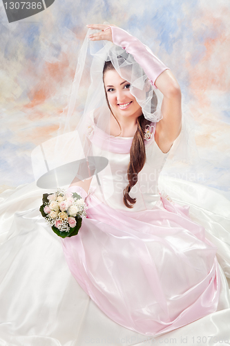 Image of Beautiful woman dressed as a bride