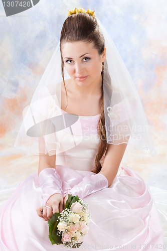 Image of Beautiful woman dressed as a bride