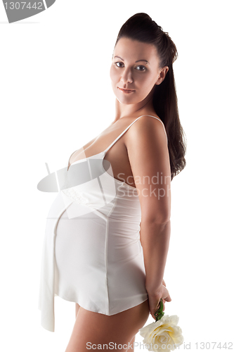 Image of Beautiful adult pregnant woman