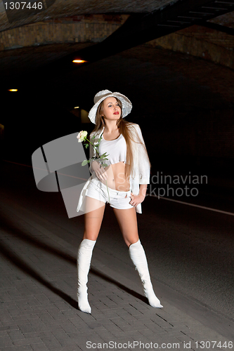 Image of fashion shot of a young woman