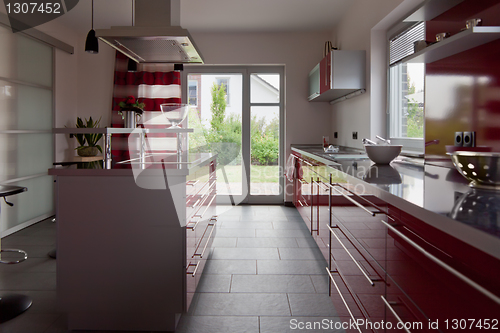 Image of Interior of modern house kitchen