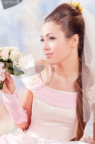 Image of Beautiful woman dressed as a bride