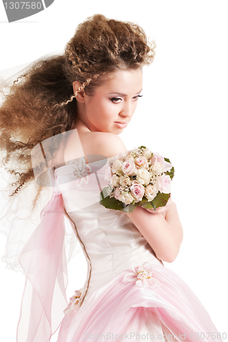 Image of Beautiful woman dressed as a bride