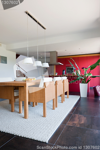 Image of Interior of modern house kitchen