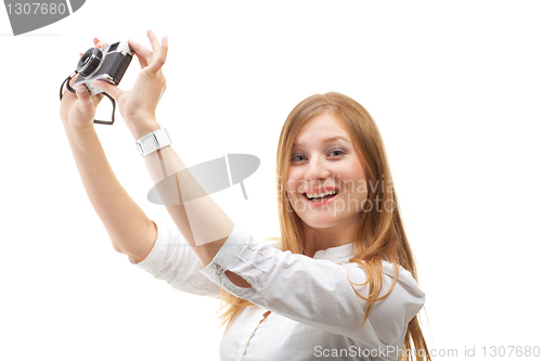 Image of Beautiful Girl with the camera