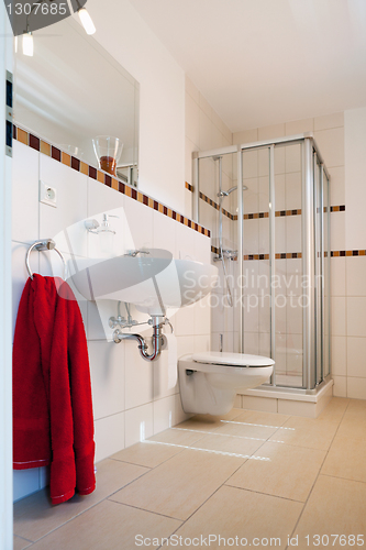 Image of beautiful interior of a modern bathroom