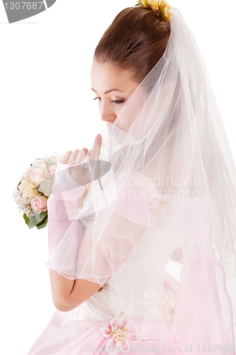 Image of Beautiful woman dressed as a bride