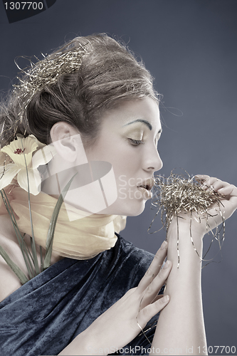 Image of vinage portrait of beautiful woman