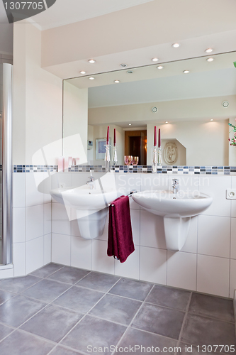 Image of beautiful interior of a modern bathroom