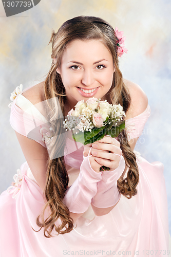 Image of Beautiful woman dressed as a bride