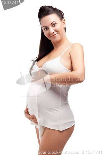 Image of Beautiful adult pregnant woman