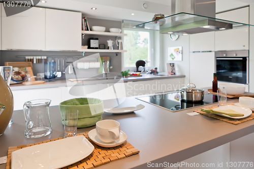 Image of Interior of modern house kitchen