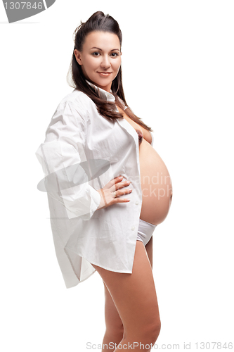 Image of Beautiful adult pregnant woman