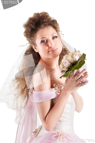 Image of Beautiful woman dressed as a bride