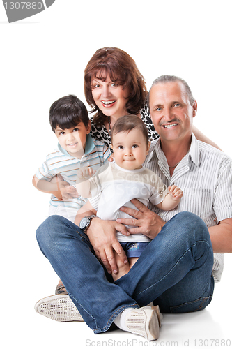 Image of Happy grandparents with two handsome grandsons