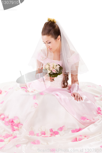 Image of Beautiful woman dressed as a bride