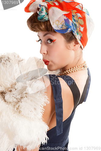 Image of pin up girl, bonde  housewife