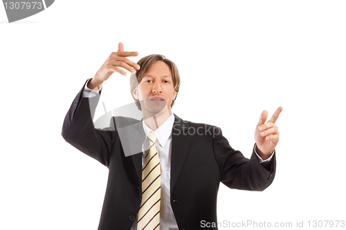 Image of businessman  conducting his work
