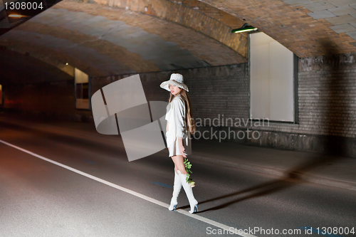 Image of fashion shot of a young woman