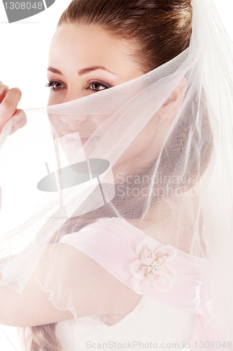 Image of Beautiful woman dressed as a bride