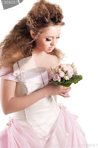 Image of Beautiful woman dressed as a bride