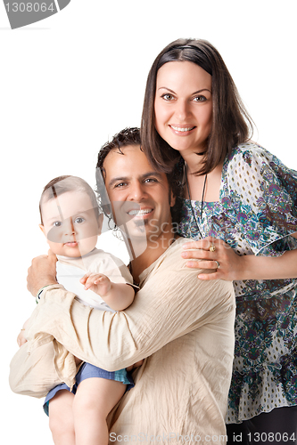 Image of Casual portrait of a attractive young family