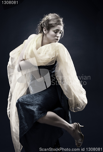Image of vinage portrait of beautiful woman